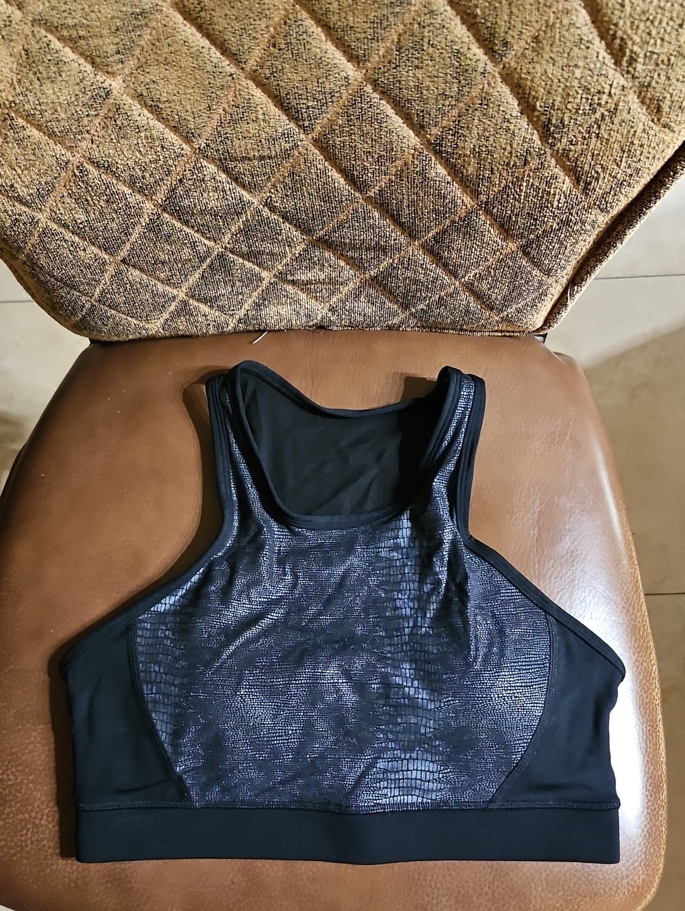 Zyia Active Black Kakadu Brilliant Back Mesh Sports Bra Lightly Lined Padded